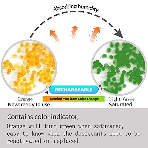 Wisesorb 16 LBS Indicating Silica Gel Beads (Orange To Green), Reusable Dessicant Dehumidifiers Desiccant Moisture Absorber, 2 Pack Of 8 LBS 2 Wisesorb 16 LBS Indicating Silica Gel Beads (Orange To Green), Reusable Dessicant Dehumidifiers Desiccant Moisture Absorber, 2 Pack Of 8 LBS - Image 2