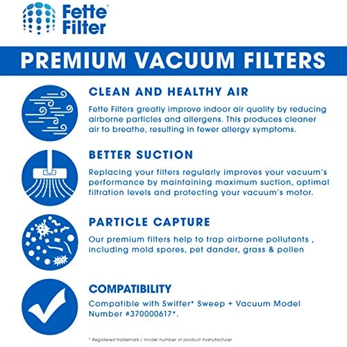 Fette Filter - Vacuum Replacement Filters Compatible With Swiffer Sweep And Vac. Compare To Part #99196 (Pack Of 6) 4 Fette Filter - Vacuum Replacement Filters Compatible With Swiffer Sweep And Vac. Compare To Part #99196 (Pack Of 6) - Image 4