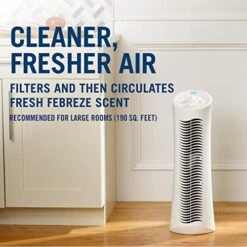 Febreze HEPA-Type Tower, Medium To Large Room Air Purifier, 25" X 10.2" X 8", White