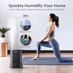 Humidifiers For Bedroom Large Room, 4L Cool Mist Humidifiers For Home, GANIZA 50H Air Vaporizer Humidifier, Ultrasonic Quiet Humidifiers For Kids, Baby, Plants, Filterless Humidifier Easy To Clean