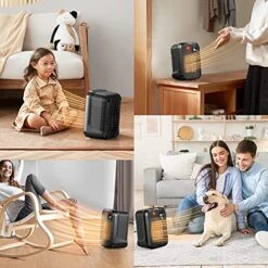 Andily 500W Space Electric Small Heater For Home&Office Indoor Use On Desk With Safety Power Switch PTC BLACK -Solo Stoves Shop 51Gwz3T6IQL