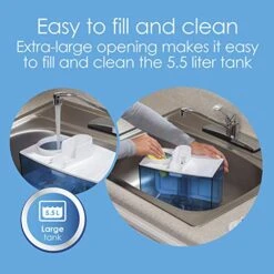 Hamilton Beach TrueAir Cool Mist Humidifiers For Bedroom Large Room, 5.5L, Whisper Quiet, Rotating Nozzle, Auto-Shutoff, Filter-Free, White (04700) -Solo Stoves Shop 51HrreyPnvL