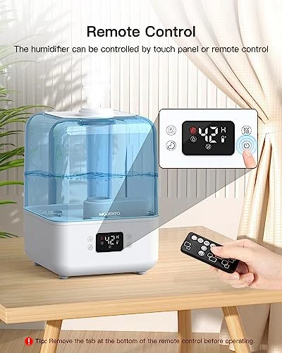 Humidifiers For Bedroom, MORENTO 4.5L Top Fill Humidifiers For Large Room, Cool Mist Humidifiers For Home, 360° Nozzle, Auto Shut-Off, Humidity Setting, Last Up To 50Hrs With Night Light, White 2 Humidifiers For Bedroom, MORENTO 4.5L Top Fill Humidifiers For Large Room, Cool Mist Humidifiers For Home, 360° Nozzle, Auto Shut-Off, Humidity Setting, Last Up To 50Hrs With Night Light, White - Image 2