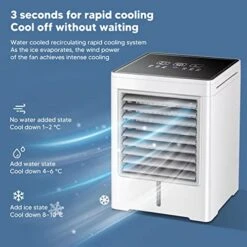 Humidifier Cooling Fan, Powerful Portable Air Conditioner Fan 470ml Storage Capacity 3 Wind Speed Low Power Consumption USB Charging For Outdoor For Desktop -Solo Stoves Shop 51I9T4LP6iL