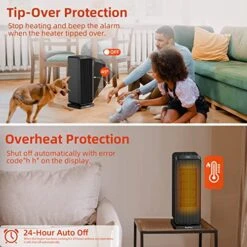 Space Heaters For Indoor Use RealPlus 1500W 4 Modes Electric Portable Heater With Thermostat, Tip-Over And Overheat Protection, Quiet Heating, Remote, Oscillating,1-12H Timer, Touch LED Display -Solo Stoves Shop 51Ijyng3vhL