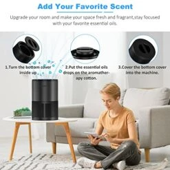MORFY Air Purifiers For Bedroom Home With H13 True HEPA Air Filter For Smoke, Dust, Pet Dander, Odors, Pollen, Quiet Air Cleaner(Metallic Black + Gray) 14 MORFY Air Purifiers For Bedroom Home With H13 True HEPA Air Filter For Smoke, Dust, Pet Dander, Odors, Pollen, Quiet Air Cleaner(Metallic Black + Gray) -Solo Stoves Shop 51JQAmariUL