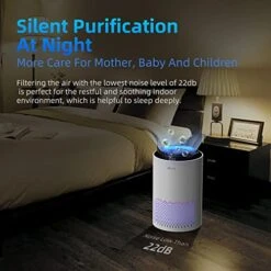 AROEVE Air Purifiers For Home, HEPA Air Purifiers Air Cleaner For Smoke Pollen Dander Hair Smell Portable Air Purifier With Sleep Mode Speed Control For Bedroom Office Living Room, MK01- White -Solo Stoves Shop 51JwLm0rkVL