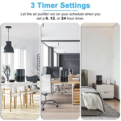 MORFY Air Purifiers For Bedroom Home With H13 True HEPA Air Filter For Smoke, Dust, Pet Dander, Odors, Pollen, Quiet Air Cleaner(Metallic Black + Gray) 4 MORFY Air Purifiers For Bedroom Home With H13 True HEPA Air Filter For Smoke, Dust, Pet Dander, Odors, Pollen, Quiet Air Cleaner(Metallic Black + Gray) - Image 4