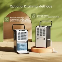 Waykar 155 Pints Commercial Dehumidifier With Drain Hose Industrial Dehumidifier With A 1.32 Gallons Water Tank In Large Space Up To 8000 Sq. Ft For Warehouse Basements Whole House Moisture Remove -Solo Stoves Shop 51K87nCmI8L