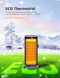 Space Heater, SANVINDER 1500W Portable Heater For Bedroom, ECO Thermostat 90° Oscillating, 24 Hours Timer, Fast Heating Electric Heater With Remote, Overheat Protection, LED Display For Bedroom Office -Solo Stoves Shop 51KXEGLPBDL