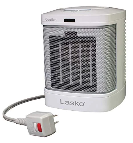 Lasko CD08200 Small Portable Ceramic Space Heater For Bathroom And Indoor Home Use, White, 6.25 X 6.25 X 7.65 Inches 3 Lasko CD08200 Small Portable Ceramic Space Heater For Bathroom And Indoor Home Use, White, 6.25 X 6.25 X 7.65 Inches - Image 3