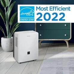 Danby DDR050BJWDB-ME 50 Pint (23.6 L) Smart Energy Star® Dehumidifier With Electronic Controls With LED Display In White -Solo Stoves Shop 51LCcgQ8llL