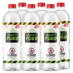 SMART FUEL 6 Liter Pack- Indoor/Outdoor Fireplace Fuel- Ultra Pure Safety Pour Technology- Toxic Free, Planet Friendly, Ethanol For Indoor And Outdoor Burning