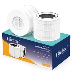 Flintar Core 300 True HEPA Replacement Filters, Compatible With LEVOIT Core 300, Core 300S VortexAir Air Purifier, 3-in-1 H13 Grade True HEPA Filter Replacement, Core 300-RF, 2-Pack