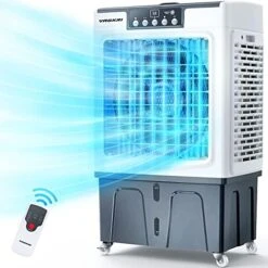 Evaporative Cooler, VAGKRI 2100CFM Air Cooler, 120°Oscillation Swamp Cooler With Remote Control, 24H Timer, 3 Wind Speeds For Outdoor Indoor Use,8 Gallon -Solo Stoves Shop 51LZz9e6AL. AC