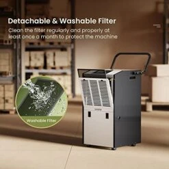 Waykar 155 Pints Commercial Dehumidifier With Drain Hose Industrial Dehumidifier With A 1.32 Gallons Water Tank In Large Space Up To 8000 Sq. Ft For Warehouse Basements Whole House Moisture Remove -Solo Stoves Shop 51MXlJO9kdL