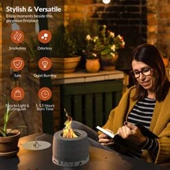 Y&M Table Top Fire Pit, Portable Tabletop Fireplace Indoor Outdoor Use, Smokeless Fire Concrete Bowl Pot,Mini Personal Fire Pit -Solo Stoves Shop 51MZEfXyLYL
