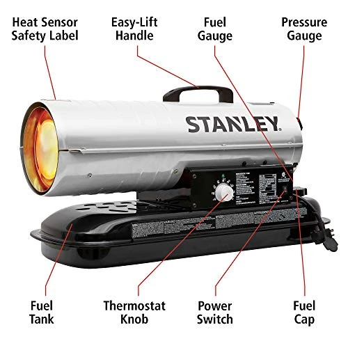 STANLEY ST-80T-KFA, Kerosene/Diesel Forced Air Heater, 80,000 BTU,Silver 6 STANLEY ST-80T-KFA, Kerosene/Diesel Forced Air Heater, 80,000 BTU,Silver - Image 6