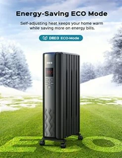 Dreo Radiator Heater, Upgrade 1500W Electric Portable Space Oil Filled Heater With Remote Control, 4 Modes, Overheat & Tip-Over Protection, 24h Timer, Digital Thermostat, Quiet, Indoor -Solo Stoves Shop 51MsAehgYML