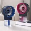 Hopwin Water Cooling Fan Usb Fan Desktop Turbine Spray Humidification, Rechargeable Cooler Spray Humidifier For Dorm Office Desktop, Portable Electric Fan For Family (Black)