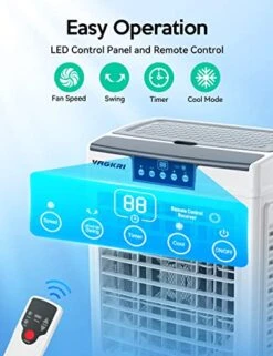 Evaporative Cooler, VAGKRI 3000CFM Evaporative Air Cooler, 120°Oscillation Swamp Cooler With Remote Control, 24H Timer, 3 Wind Speeds For Outdoor Indoor Use,12 Gallon -Solo Stoves Shop 51N7Guf8ERL