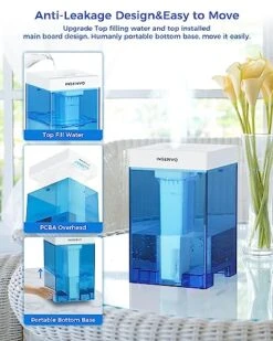 INSENVO Humidifier 7.5L For Large Bedroom, Top Fill&Anti-leak Design, Ultrasonic Cool Mist Humidifers Indoor For Baby&Plants, Disassemble&Clean Easily, Visualized Water Tank, Auto Shut-off, Clear Blue -Solo Stoves Shop 51N9WwJMGkL