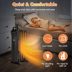 COSTWAY 1500W Oil Filled Radiator Heater, Electric Oil Radiant Heater W/Universal Wheels, 3-Level Heat, Tip-over & Overheat Protection, Portable Space Heater For Home Office Indoor Use, Black 10 COSTWAY 1500W Oil Filled Radiator Heater, Electric Oil Radiant Heater W/Universal Wheels, 3-Level Heat, Tip-over & Overheat Protection, Portable Space Heater For Home Office Indoor Use, Black -Solo Stoves Shop 51O4s93BrGL