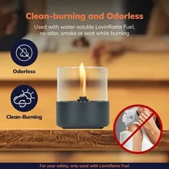 LOVINFLAME Passion Glass Candle Portable Tabletop Fire Pit Gift Patio Warmer Fireplace Indoor Home Décor Smokeless, ONLY Used With Lovinflame Ethanol-Free Fuel -Solo Stoves Shop 51O9pHoDTnL