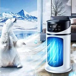 Air Cooler Home Dormitory Office Desktop Humidification Electric Fan Usb Multi-function Timing Air Conditioning Fan (White)