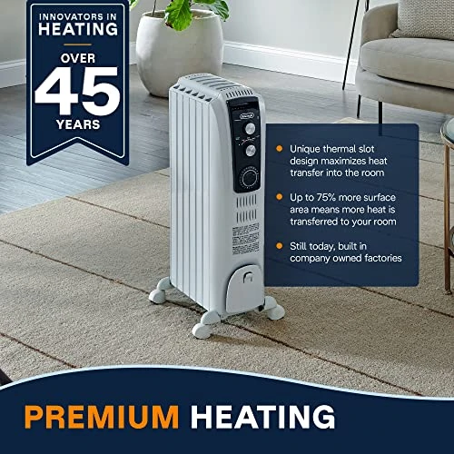 De'Longhi DeLonghi TRD40615T Full Room Radiant Heater Heater-Mechanical-TRD40615T, 10"w X 15"d X 26"h, White 2 De'Longhi DeLonghi TRD40615T Full Room Radiant Heater Heater-Mechanical-TRD40615T, 10"w X 15"d X 26"h, White - Image 2