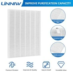 116130 Replacement Filter H Compatible With Winix 5500-2 Air Purifier And Models AM80, H13 True HEPA Filter And Activated Carbon Filter, 3 Pack