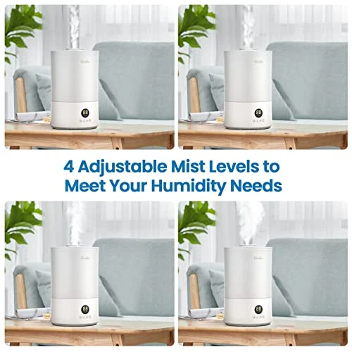 Cool Mist Humidifiers For Bedroom, 4L Easy Clean Humidifier Indoor, Night Light, Auto Shut-Off, Timer 2 Cool Mist Humidifiers For Bedroom, 4L Easy Clean Humidifier Indoor, Night Light, Auto Shut-Off, Timer - Image 2