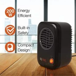 Lasko MyHeat Personal Mini Space Heater For Home With Single Speed, 6 Inches, Black, 200W, 100