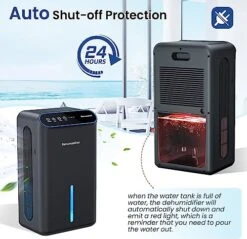 Dehumidifiers For Home, Up To 800 Sq.ft, 86oz Water Tank, Dehumidifiers For Bedroom With Essential Oil Diffuser, 7 Color LED Light, 24H Timer, Auto Shut-off, Ideal For Bathroom Basement Closet RV -Solo Stoves Shop 51PucXFU2vL