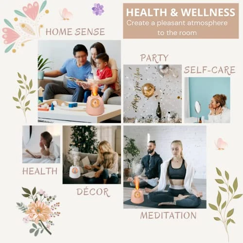 Cool Mist Mini Humidifier - Flame-Effect Light - Cute Ultrasonic Portable Air Humidifier For Bedroom Desk Kids Car & Baby Nursery. Small USB Capsule Rocket. Silent & Auto Shut-Off (260ml), Pink 3 Cool Mist Mini Humidifier - Flame-Effect Light - Cute Ultrasonic Portable Air Humidifier For Bedroom Desk Kids Car & Baby Nursery. Small USB Capsule Rocket. Silent & Auto Shut-Off (260ml), Pink - Image 3