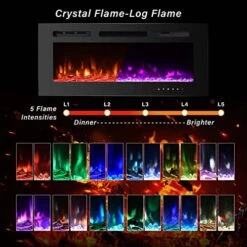 Homajor 36 Inch Electric Fireplace Inserts, Electric Fireplace Wall Mounted, Led Fireplace, Recessed Fireplace, 12 Flame Colors, Remote Control W/Timer -Solo Stoves Shop 51QWfao84nL