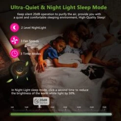 2 Pack Druiap Air Purifiers For Home Bedroom Up To 690ft², H13 True HEPA Filter Air Cleaner Filterable 99.97% Micron Particles/Smoke/Pet Dander/Odor/for Office, Dorm, Apartment, Kitchen (KJ80 Black) -Solo Stoves Shop 51R73vakEIL