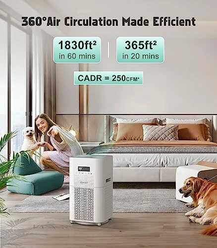 Air Purifiers For Home Large Room Up To 1830 Sqft, Jowset H13 True HEPA Air Purifiers Filter For Bedroom, Air Purifiers For Pets Remove 99.97% Smoke Dust Mold Allergies Pet Hair Odors, 24dB Sleep Mode 2 Air Purifiers For Home Large Room Up To 1830 Sqft, Jowset H13 True HEPA Air Purifiers Filter For Bedroom, Air Purifiers For Pets Remove 99.97% Smoke Dust Mold Allergies Pet Hair Odors, 24dB Sleep Mode - Image 2