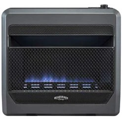 Bluegrass Living Propane Gas Vent Free Blue Flame Gas Space Heater With Blower And Base Feet - 30,000 BTU, T-Stat Control - Model# B30TPB-BB