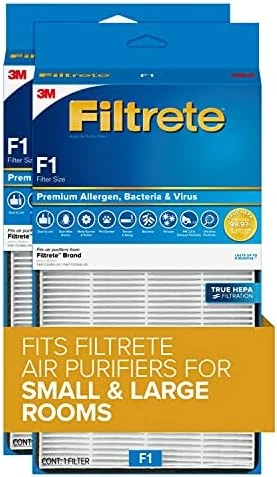 Filtrete F1 Room Air Purifier Filter, True HEPA Premium Allergen, Bacteria, & Virus, 12 In. X 6.75 In., 2-Pack, Works With Devices: FAP-C01BA-G1, FAP-T02WA-G1 And FAP-ST02N 4 Filtrete F1 Room Air Purifier Filter, True HEPA Premium Allergen, Bacteria, & Virus, 12 In. X 6.75 In., 2-Pack, Works With Devices: FAP-C01BA-G1, FAP-T02WA-G1 And FAP-ST02N - Image 4