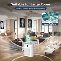 Air Purifiers For Home Large Room Up To 1076 Sq Ft With PM 2.5 Display Air Quality Sensor, MORENTO H13 True HEPA Filter Remove 99.97% Of Pet Hair With Double-sided Air Inlet, 24dB For Bedroom, White -Solo Stoves Shop 51S6pCKUKCL