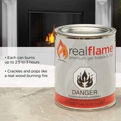 Real Flame Gel Fuel Cans - 24-Pack - Gelled Isopropyl Alcohol For Indoor Or Outdoor Fireplaces