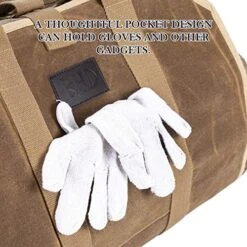 BHD Firewood Fireplace Carrier Logs Tote Holder 20 Oz Waxed Canvas Sturdy Bag With Handles For Camping Indoor Outdoor Brown -Solo Stoves Shop 51SxsaQx5TL