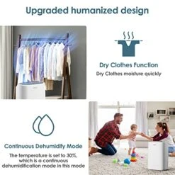 ANDTE 2500 Sq.Ft Dehumidifiers For Large Room And Home Basements, 31 Pints Dehumidifiers With Auto Or Manual Drainage, 0.528 Gallon Water Tank With Drain Hose, Auto Defrost, Dry Clothes Function, 24H Timer -Solo Stoves Shop 51TDZqNKPUL