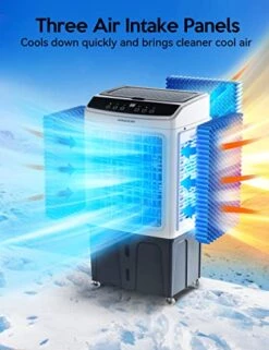 VAGKRI Evaporative Air Cooler, 2200CFM Swamp Cooler, 120°Oscillation Air Cooler With Remote Control, 24H Timer, 3 Modes & Wind Speeds For Outdoor Indoor Use, 9.2Gallon 8 VAGKRI Evaporative Air Cooler, 2200CFM Swamp Cooler, 120°Oscillation Air Cooler With Remote Control, 24H Timer, 3 Modes & Wind Speeds For Outdoor Indoor Use, 9.2Gallon -Solo Stoves Shop 51Tiqr4g8eL