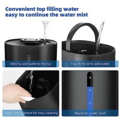 6L Humidifiers For Bedroom Large Room Home, Cool And Warm Humidifiers For Baby And Plants Mist Top Fill Desk Humidifiers Essential Oil Diffuser, Quiet Humidifiers With Adjustable Mist,360°Nozzle-Black -Solo Stoves Shop 51Ttbk5NP0L