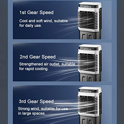 BeiLiHe Portable Evaporative Air Cooler, 3 Speeds Cooling Fan With 4 Ice Box, 120°Oscillation Swamp Cooler With 4 Universal Wheel, 40L Water Tank, Mechanical & Remote Control (Color : Mechanical) 2 BeiLiHe Portable Evaporative Air Cooler, 3 Speeds Cooling Fan With 4 Ice Box, 120°Oscillation Swamp Cooler With 4 Universal Wheel, 40L Water Tank, Mechanical & Remote Control (Color : Mechanical) - Image 2