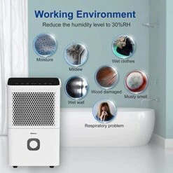 Shinco 30 Pints Dehumidifier For Home And Basements, 1500 Sq.Ft Dehumidifier With Drain Hose, Auto Or Manual Drainage, Auto Defrost, Quietly Remove Moisture, Activated Carbon Filter, 24HR Timer -Solo Stoves Shop 51U9Gyyk04L