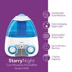 Vicks® Vicks Starry Night Filtered Cool Mist Humidifier, Medium To Large Rooms, 1 Gallon Tank – Cool Mist Humidifier For Baby And Kids Rooms With Light Up Star Night Light Display, Works With Vicks VapoPads -Solo Stoves Shop 51UDaoHILbL
