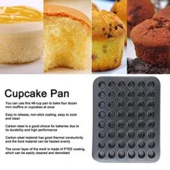 Non-Stick Mini Muffin Pan,Muffin Pan,Muffin Pan For Baking,48Cup NonStick Mini Round Cupcake Pan Tray Baking Mould Bakeware Cooking Accessory